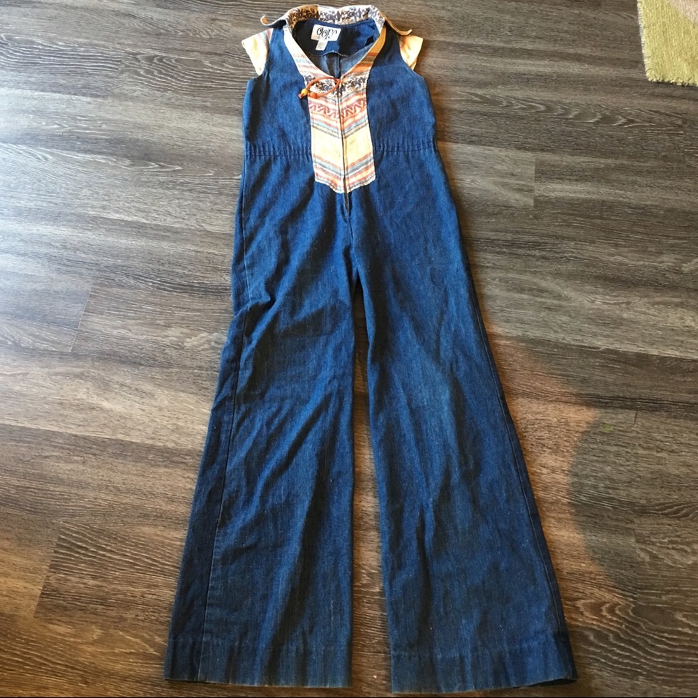 Amazing Vintage Denim Jumpsuit 1970s